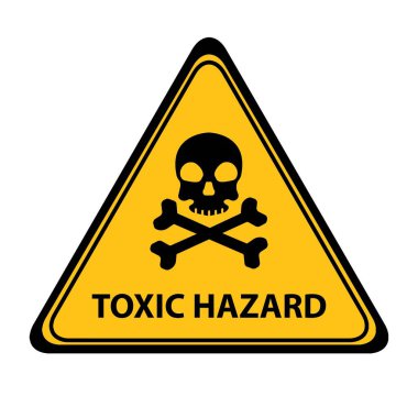 Beyaz arkaplanda zehirli tehlike işareti