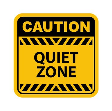 Beyaz arkaplanda sessiz alan işareti