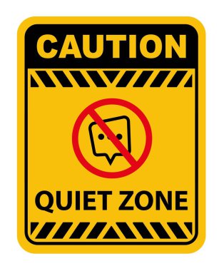 Beyaz arkaplanda sessiz alan işareti