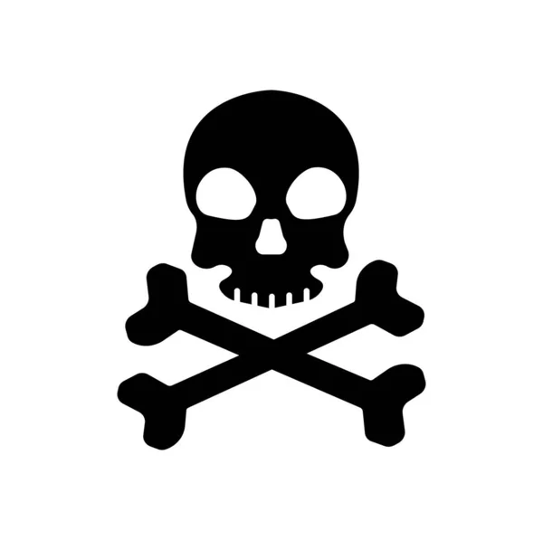 Skull Icon White Background — Stock Vector