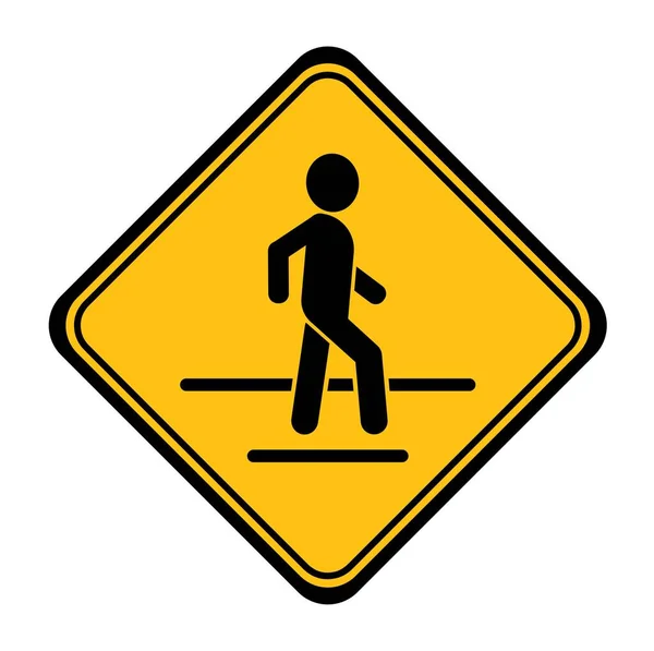 Walking Sign White Background — Stock Vector