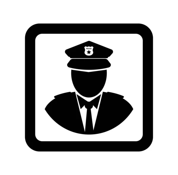 Politie Pictogram Witte Achtergrond — Stockvector