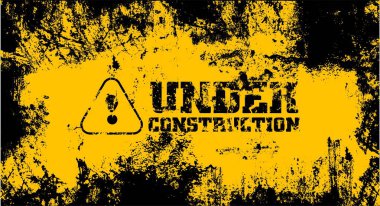 under construction on warning sign. clipart