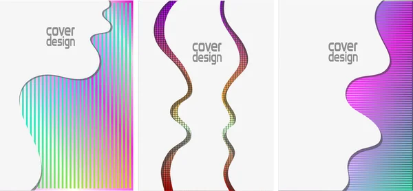 Modernes Cover Design Wellige Weiße Schicht Auf Buntem Hintergrund — Stockvektor