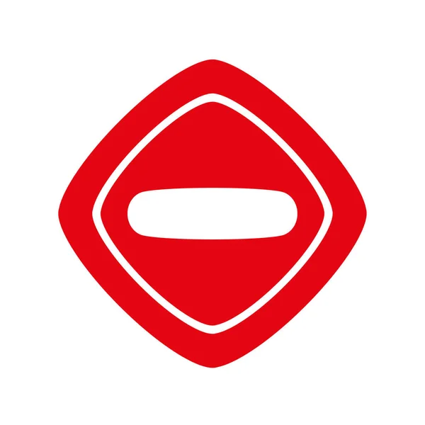 Stopbord Witte Achtergrond Vectorpictogram — Stockvector