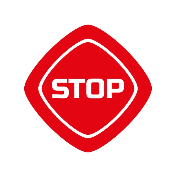 Señal Stop Sobre Fondo Blanco Icono Del Vector — Vector de stock