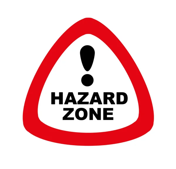 Hazard Zone Sign White Background — Stock Vector