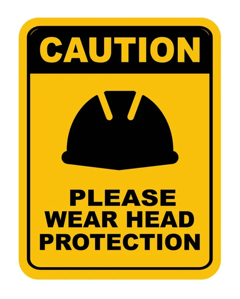 Wear Head Protection Sign Vector — Stock Vector