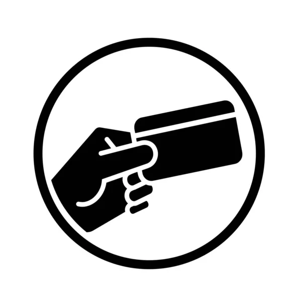 Icono Tarjeta Sin Contacto Sobre Fondo Blanco — Vector de stock