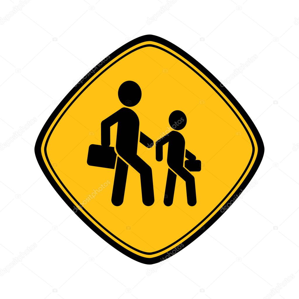 school zone sign on white background
