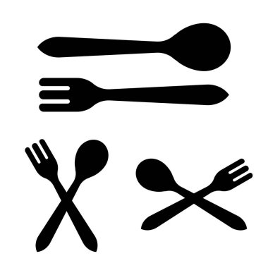 çatal ve kaşık simgesi vektörü