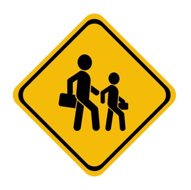 Beyaz arkaplanda okul tabelası