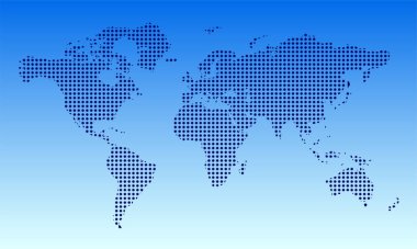 Kara arkaplanda dünya haritası