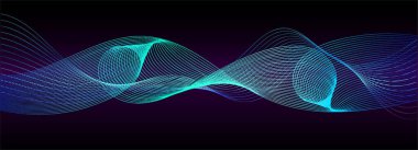 Boşluktaki çizgilerle oluşturulan şekiller. Yaratıcı neon renkler. Modern soyut arkaplan.
