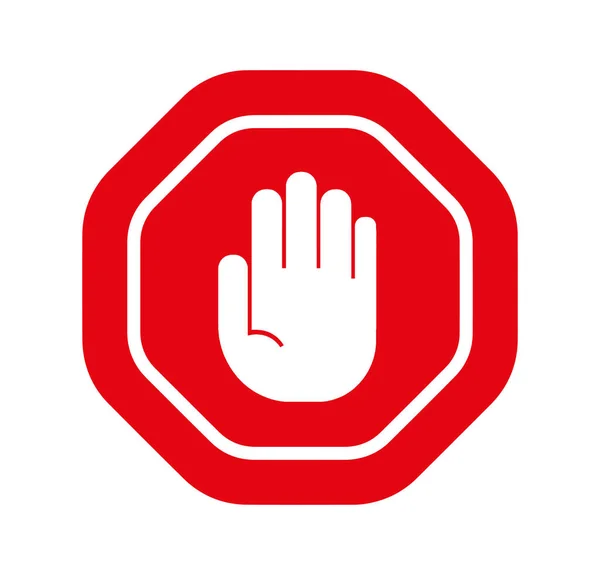 Hand Stop Sign White Background Vector Icon — Stock Vector