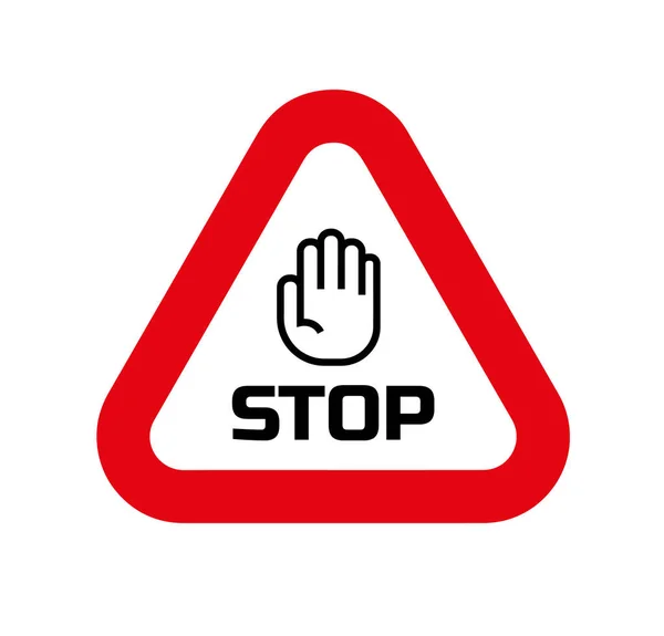 Stoppschild Auf Weißem Hintergrund Vektorsymbol — Stockvektor