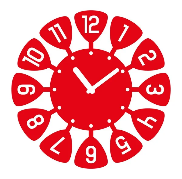 かわいい数字と陽気な壁の時計 — ストックベクタ