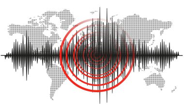 Deprem geçmişi. Sismik ölçüm için sismogram.