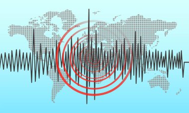 Deprem geçmişi. Sismik ölçüm için sismogram.