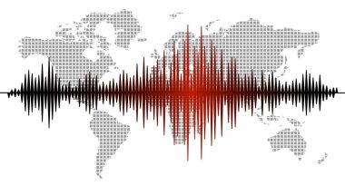 Deprem geçmişi. Sismik ölçüm için sismogram.