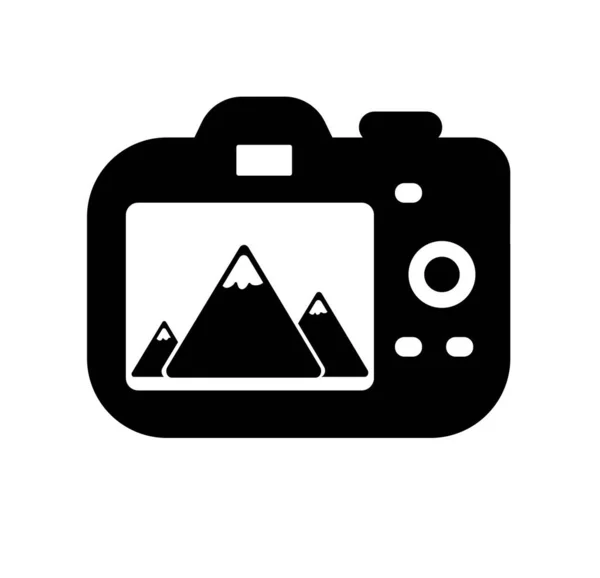 Icône Caméra Sur Fond Blanc — Image vectorielle