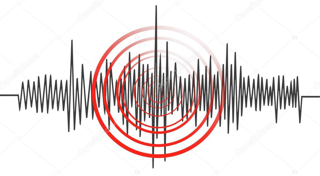 Earthquake background. seismogram for seismic measurement.