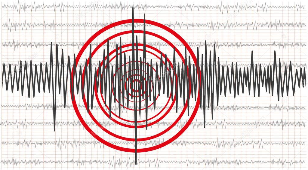 Earthquake background. seismogram for seismic measurement.