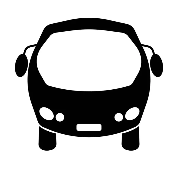 Icono Bus Aislado Blanco — Vector de stock