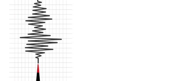 Tremblement Terre Sismogramme Pour Mesure Sismique — Image vectorielle