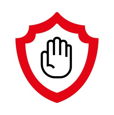 Beyaz arka planda dur işareti. Vektör simgesi.