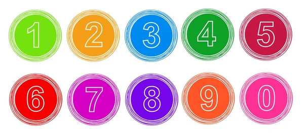 Number Signs White Background — Stock Vector