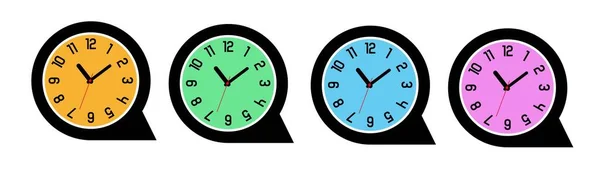 Цветные Круглые Настенные Часы — стоковый вектор