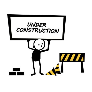 Uyarı levhasında inşaat halinde.