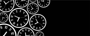 yuvarlak duvar saatleri ile arkaplan.