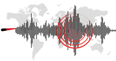 Deprem geçmişi. Sismik ölçüm için sismogram.
