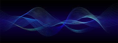 Boşluktaki çizgilerle oluşturulan şekiller. Yaratıcı neon renkler. Modern soyut arkaplan.