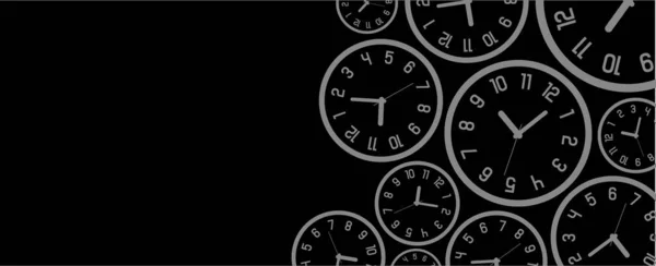 Fondo Con Relojes Pared Redondos — Vector de stock