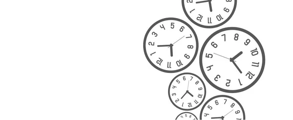 Fundo Com Relógios Parede Redonda — Vetor de Stock