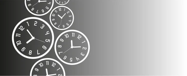 Fundo Com Relógios Parede Redonda —  Vetores de Stock