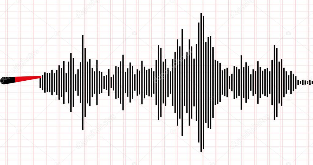 Earthquake background. seismogram for seismic measurement.
