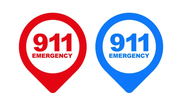 911 Ilustração Vetor Ícone Emergência —  Vetores de Stock