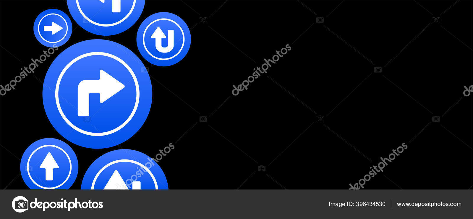 Tanda Lalu Lintas Latar Belakang Hitam Stok Vektor C Selim123 396434530