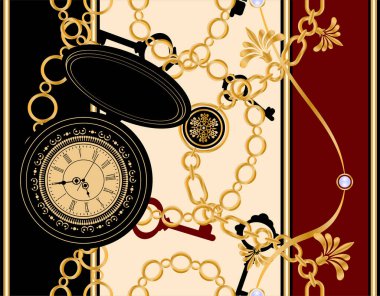 Saat ve zincir kusursuz desen