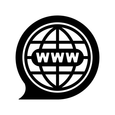 Beyaz arkaplanda www vektör simgesi