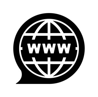 Beyaz arkaplanda www vektör simgesi