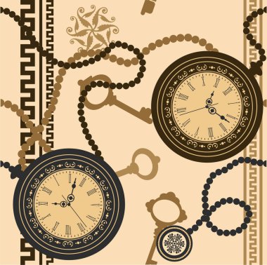 Saat ve zincir kusursuz desen
