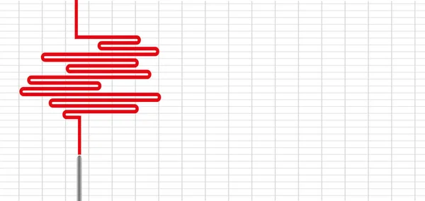 Tremblement Terre Sismogramme Pour Mesure Sismique — Image vectorielle