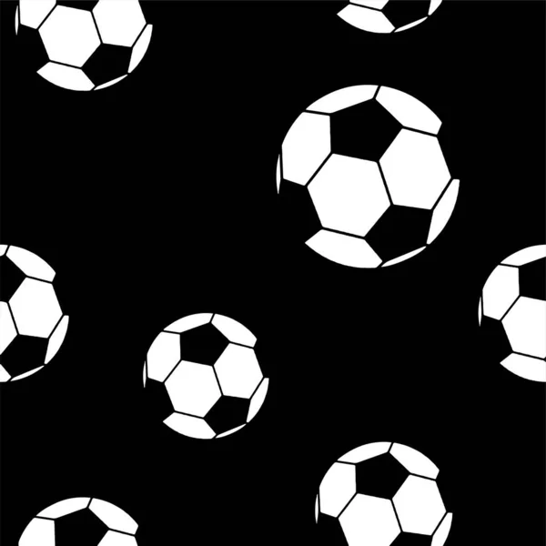 Cute Seamless Pattern Soccer Balls — Stock Vector