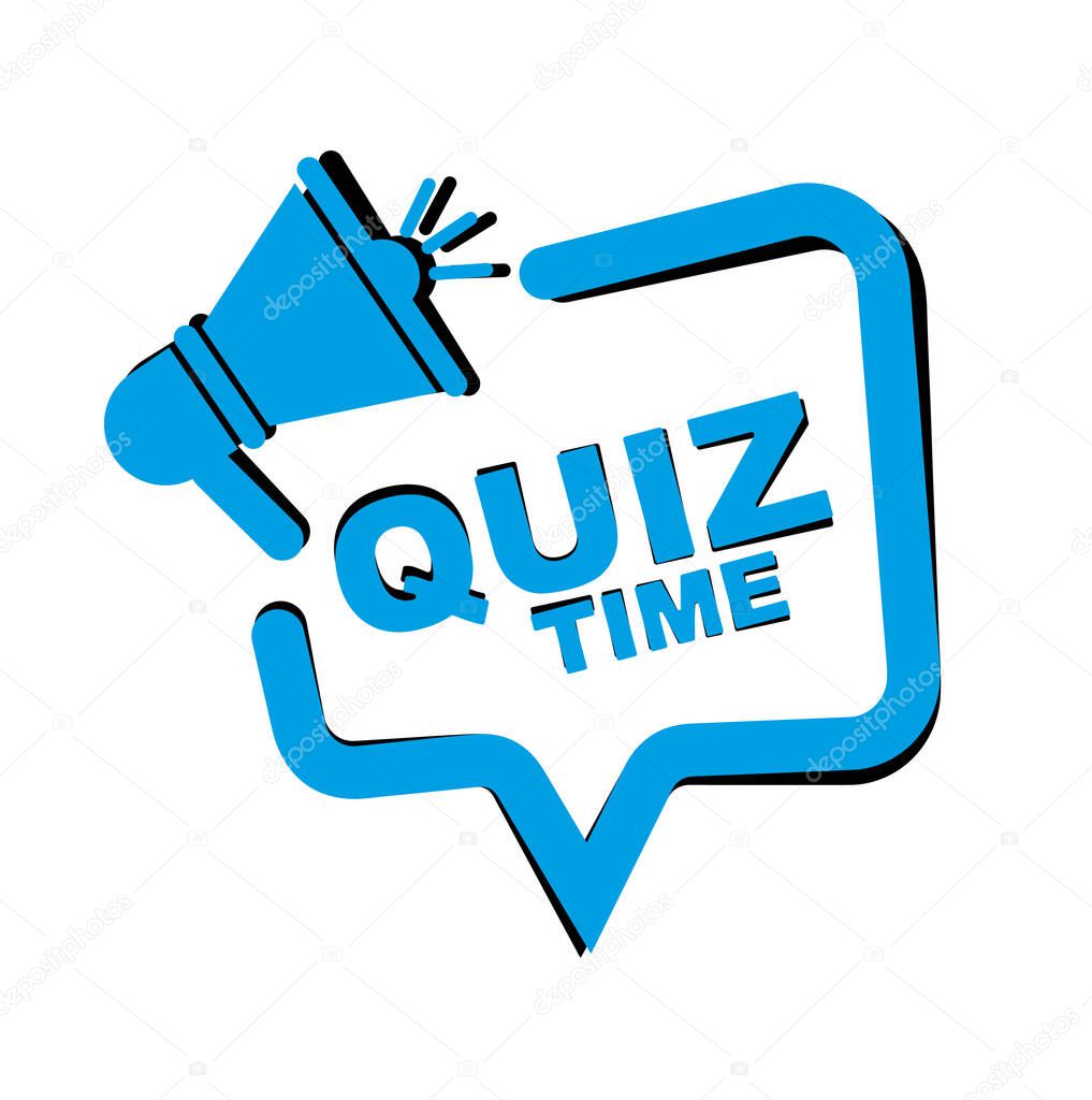 Quiz time sign on white background