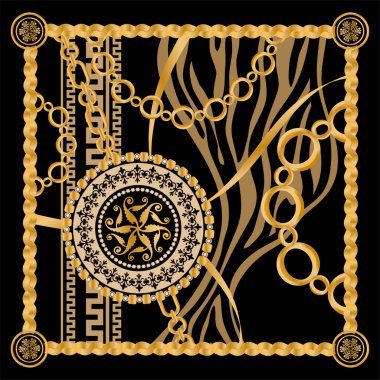 Değerli taşlar, altın zincirler ve incilerle süslenmiş kusursuz desenler..